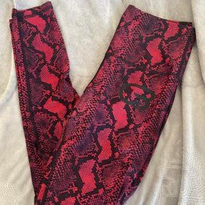 PHEEL x Cyclebar black and red snakeskin leggings, medium